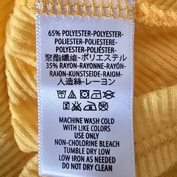 Free People Yellow Burn Out Ribbed Summer Athletic Tank Top XS - Picture 4 of 4